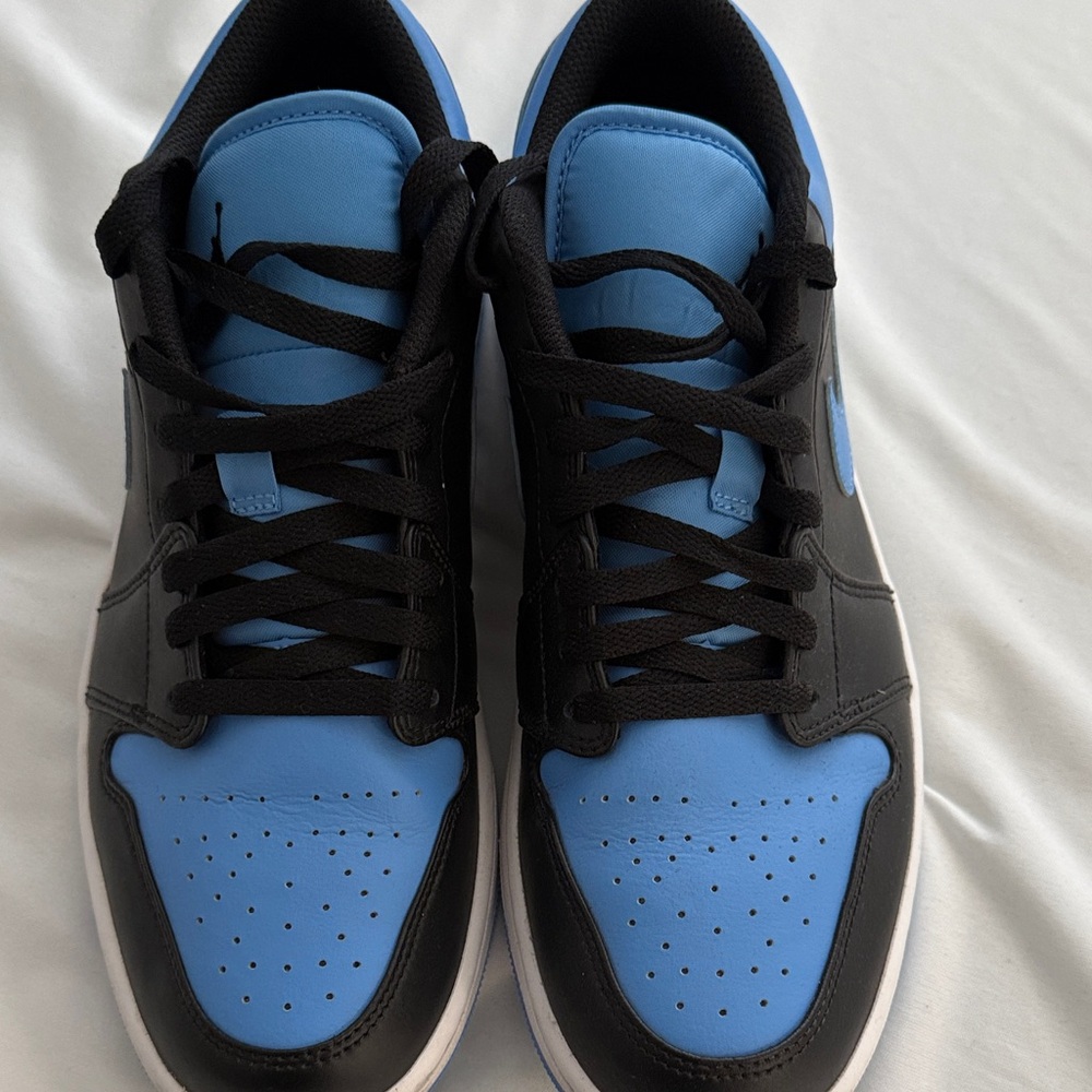 Jordan Lows Men's Black and Blue Sneakers